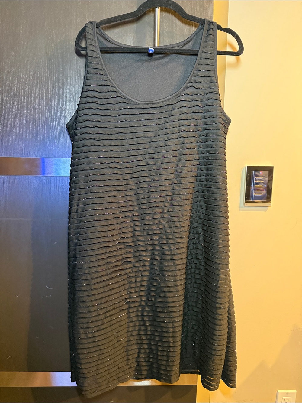 Peter Nygard Black Textured Sleeveless swim coverup Dress